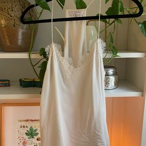 Cami NYC White Racer Top